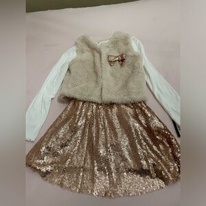 Miss Ebita Girl outfit set. Skirt matching Vest + long sleeve t-shirt.